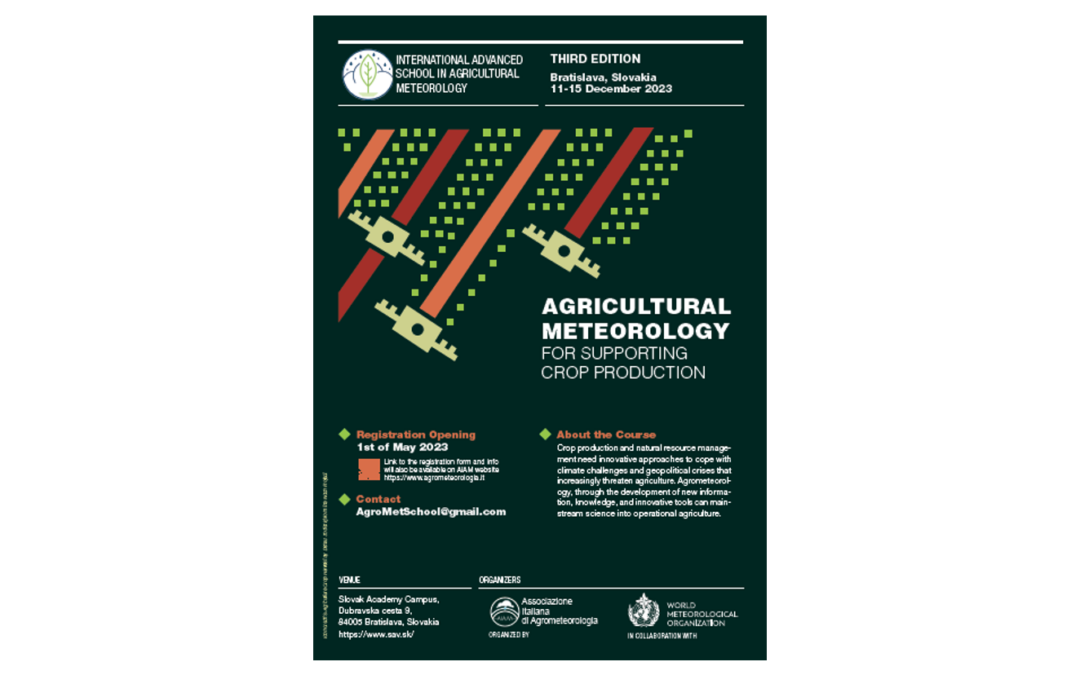 AIAM – International Advanced School in Agricultural Meteorology – Registration is open